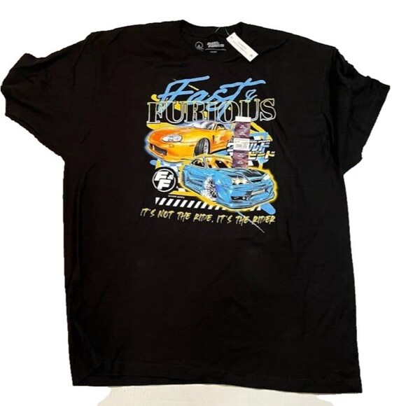 NWT Fast & Furious Graphic Print  Men's Normcore Classic Black T-Shirt SZ 2XL - Picture 1 of 4